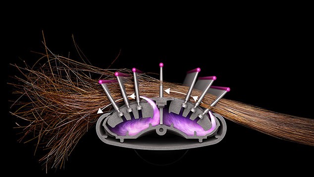 Стайлер Dyson Airwrap для разных типов волос (пурпурный): Эффект Коанда для выпрямления